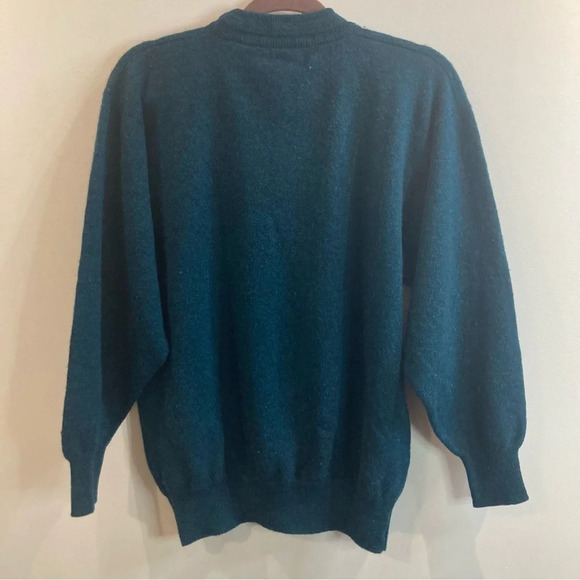 PRINGLE OF SCOTLAND SZ L Country Lodge Embroidery 100% Wool Crew Neck Sweater - Picture 6 of 8